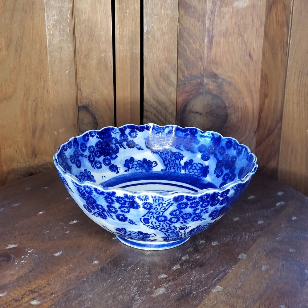 Blue Floral Ceramic Bowl - Picture 11 of 12